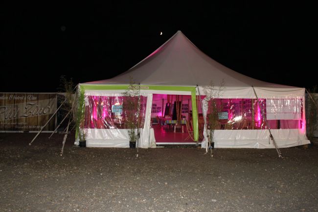 éclairages a Led dans une tente en Bambou